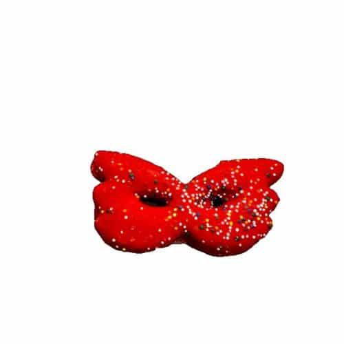 dulce de carnaval antifaz de colores rojo pasta